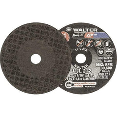 WALTER Surface Technologies - 2" 24 Grit Aluminum Oxide Cutoff Wheel - 1/16" Thick, 1/4" Arbor, 30,600 Max RPM, Use with Die Grinders - A1 Tooling