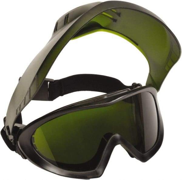 PYRAMEX - Size Universal, Green Polycarbonate Anti-Fog & Scratch Resistant Lens, Goggles with Face Shield - Indirect Vent, Black PVC/Polycarbonate Frame, Over the Glass Style - A1 Tooling