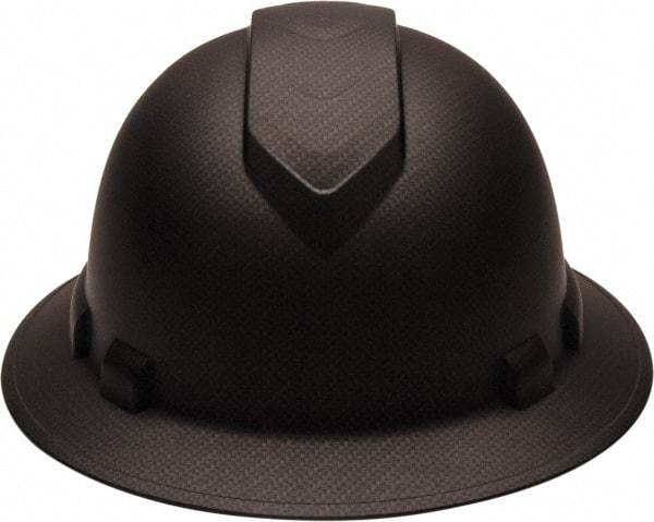 PYRAMEX - ANSI Type I, Class E Rated, 4-Point, Ratchet Adjustment Hard Hat - One Size Fits Most, Graphite, Full Brim - A1 Tooling