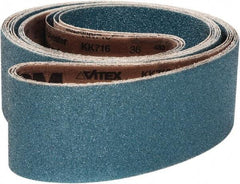 VSM - 2" Wide x 132" OAL, 36 Grit, Zirconia Alumina Abrasive Belt - Zirconia Alumina, Coarse, Coated, X Weighted Cloth Backing, Wet/Dry, Series ZK713X - A1 Tooling