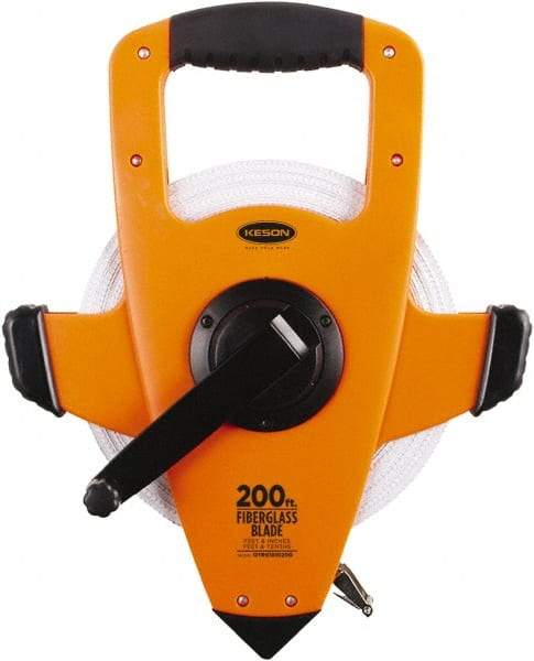 Keson - 200' x 1/2" Tape Measure - 1/8, 1/10 & 1/100" Graduation - A1 Tooling