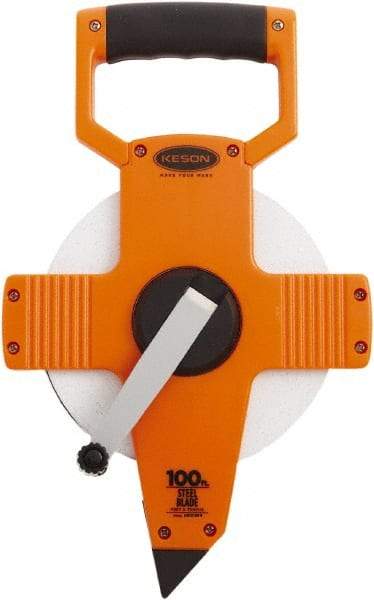 Keson - 100' x 3/8" Tape Measure - 1/10 & 1/100" Graduation - A1 Tooling