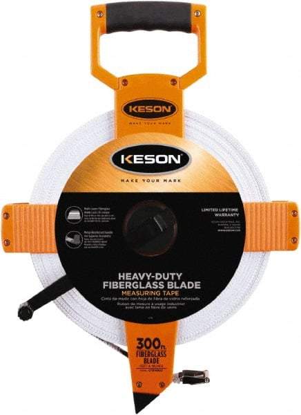 Keson - 300' x 1/2" Tape Measure - 1/8" Graduation - A1 Tooling