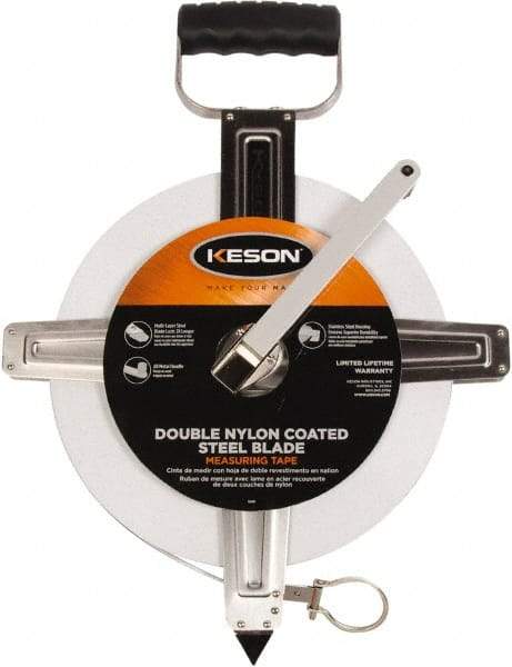 Keson - 300' x 3/8" Tape Measure - 1/10 & 1/100" Graduation - A1 Tooling