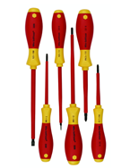 Insulated Screwdrivers Slotted 4.5; 6.5mm Phillips #1; 2. Square #1; 2. 6 Piece Set - A1 Tooling