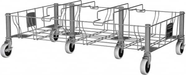 Rubbermaid - Rectangle Stainless Steel Trash Can Dolly - Compatible with 16 & 23 Gal Containers, Compatible with Vented Slim Jim - A1 Tooling