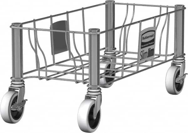 Rubbermaid - Rectangle Stainless Steel Trash Can Dolly - Compatible with 16 & 23 Gal Containers, Compatible with Vented Slim Jim - A1 Tooling