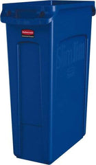 Rubbermaid - 23 Gal Blue Rectangle Trash Can - Polyethylene, None Graphic, 30" High x 22" Long x 11" Wide, Lid Not Included - A1 Tooling