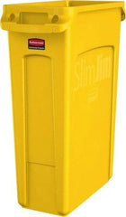 Rubbermaid - 23 Gal Yellow Rectangle Trash Can - Polyethylene, None Graphic, 30" High x 22" Long x 11" Wide, Lid Not Included - A1 Tooling