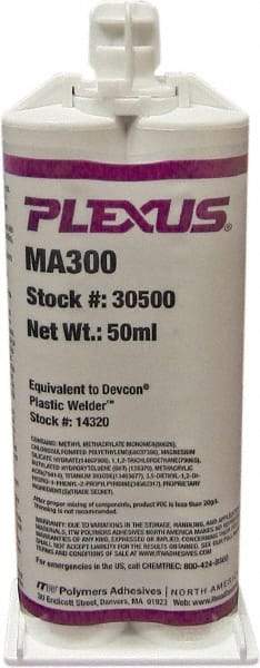 Plexus - 50 mL Cartridge Two Part Adhesive - 3 to 6 min Working Time, 60°F - A1 Tooling