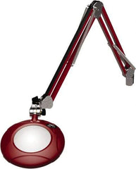 O.C. White - 43 Inch, Spring Suspension, Clamp on, LED, Blaze Red, Magnifying Task Light - 8 Watt, 7.5 and 15 Volt, 2x Magnification, 5 Inch Long - A1 Tooling