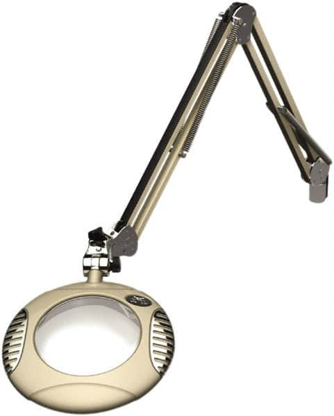 O.C. White - 43 Inch, Spring Suspension, Clamp on, LED, White, Magnifying Task Light - 8 Watt, 7.5 and 15 Volt, 2x Magnification, 6 Inch Long - A1 Tooling