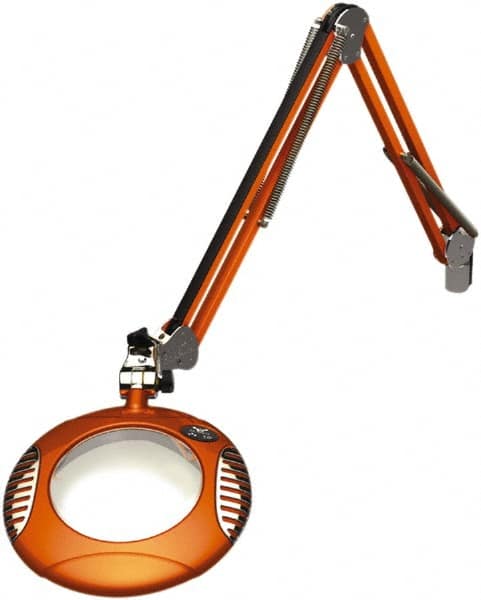 O.C. White - 43 Inch, Spring Suspension, Clamp on, LED, Brilliant Orange, Magnifying Task Light - 8 Watt, 7.5 and 15 Volt, 2x Magnification, 6 Inch Long - A1 Tooling