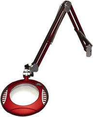 O.C. White - 43 Inch, Spring Suspension, Clamp on, LED, Blaze Red, Magnifying Task Light - 8 Watt, 7.5 and 15 Volt, 2x Magnification, 6 Inch Long - A1 Tooling