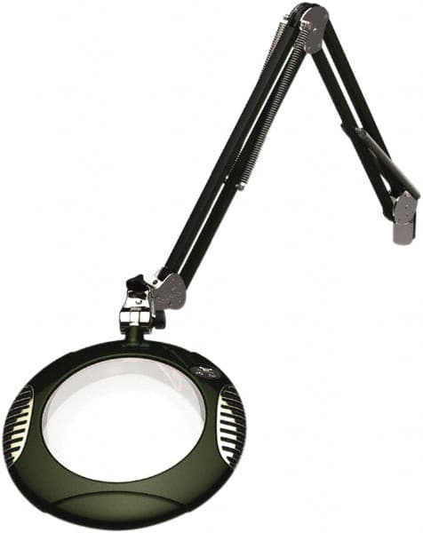 O.C. White - 43 Inch, Spring Suspension, Clamp on, LED, Racing Green, Magnifying Task Light - 8 Watt, 7.5 and 15 Volt, 2x Magnification, 5-1/4 Inch Wide, 7-1/2 Inch Long - A1 Tooling