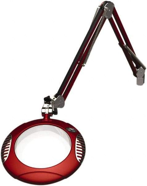 O.C. White - 43 Inch, Spring Suspension, Clamp on, LED, Blaze Red, Magnifying Task Light - 8 Watt, 7.5 and 15 Volt, 2x Magnification, 5-1/4 Inch Wide, 7-1/2 Inch Long - A1 Tooling