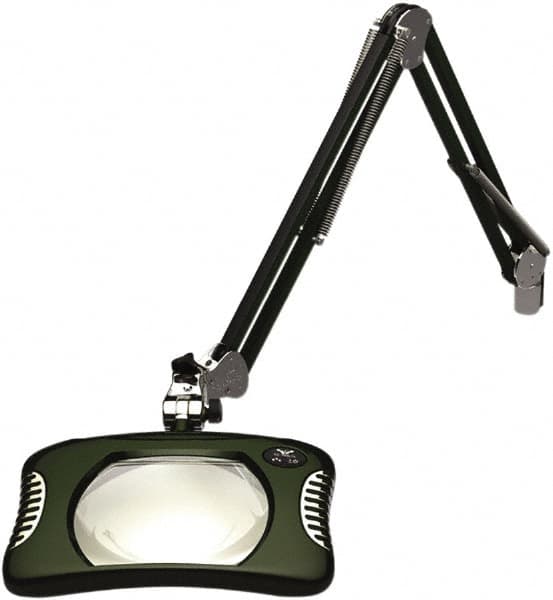 O.C. White - 43 Inch, Spring Suspension, Clamp on, LED, Racing Green, Magnifying Task Light - 8 Watt, 7.5 and 15 Volt, 2x Magnification, 5-1/4 Inch Wide, 7 Inch Long - A1 Tooling