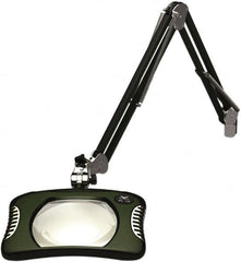 O.C. White - 43 Inch, Spring Suspension, Clamp on, LED, Racing Green, Magnifying Task Light - 8 Watt, 7.5 and 15 Volt, 2x Magnification, 5-1/4 Inch Wide, 7 Inch Long - A1 Tooling