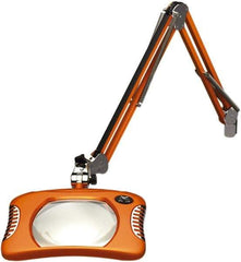 O.C. White - 43 Inch, Spring Suspension, Clamp on, LED, Brilliant Orange, Magnifying Task Light - 8 Watt, 7.5 and 15 Volt, 2x Magnification, 5-1/4 Inch Wide, 7 Inch Long - A1 Tooling