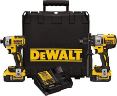 DeWALT - 20 Volt Cordless Tool Combination Kit - Includes 1/2" Brushless Hammerdrill & 1/4" Brushless Compact Impact Driver, Lithium-Ion Battery Included - A1 Tooling