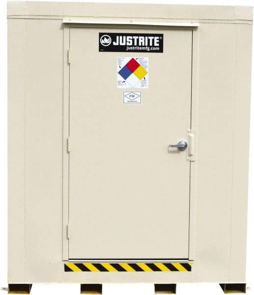 Justrite - 6 Drum, 105 Gal Sump Capacity, Locker - 7.91' Long x 5-1/2' Wide x 8.08' High, Galvanized Steel - A1 Tooling