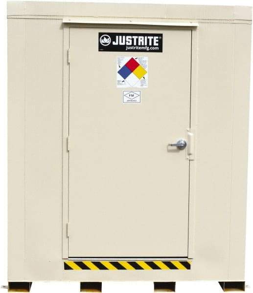 Justrite - 4 Drum, 71 Gal Sump Capacity, Locker - 6' Long x 5-1/2' Wide x 6.25' High, Galvanized Steel - A1 Tooling