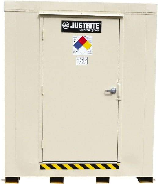 Justrite - 16 Drum, 288 Gal Sump Capacity, Locker - 10' Long x 9-1/2' Wide x 8.08' High, Galvanized Steel - A1 Tooling