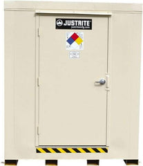 Justrite - 12 Drum, 205 Gal Sump Capacity, Locker - 7.33' Long x 10' Wide x 8' High, Galvanized Steel - A1 Tooling