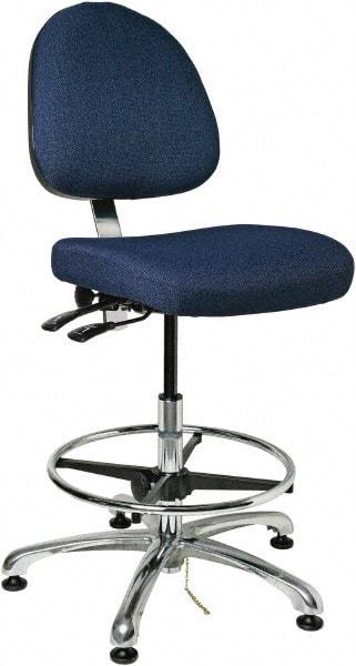 Bevco - 19 to 26-1/2" High Adjustable Height Swivel Stool - 27" Wide x 27" Deep, 100% Olefin Seat, Navy - A1 Tooling