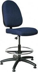 Bevco - 20 to 27-1/2" High Adjustable Height Swivel Stool - 27" Wide x 27" Deep, 100% Olefin Seat, Navy - A1 Tooling