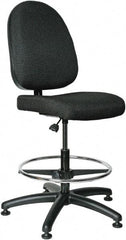 Bevco - 20 to 27-1/2" High Adjustable Height Swivel Stool - 27" Wide x 27" Deep, 100% Olefin Seat, Black - A1 Tooling