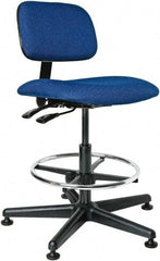 Bevco - 19-1/2 to 27" High Adjustable Height Swivel Stool - 27" Wide x 27" Deep, 100% Olefin Seat, Royal Blue - A1 Tooling