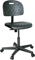 Bevco - 16 to 21" High Adjustable Height Swivel Stool - 25" Wide x 25" Deep, Polyurethane Seat, Black - A1 Tooling