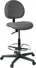 Bevco - 21 to 31" High Adjustable Height Swivel Stool - 27" Wide x 27" Deep, 100% Olefin Seat, Gray - A1 Tooling