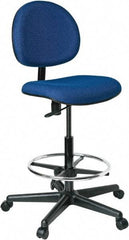 Bevco - 21 to 31" High Adjustable Height Swivel Stool - 27" Wide x 27" Deep, 100% Olefin Seat, Blue - A1 Tooling