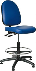 Bevco - 24 to 34" High Adjustable Height Swivel Stool - 27" Wide x 27" Deep, Vinyl Seat, Blue - A1 Tooling