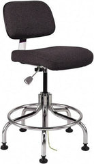 Bevco - 20 to 25" High Adjustable Height Swivel Stool - 27" Wide x 22" Deep, Conductive Cloth Seat, Ebony - A1 Tooling