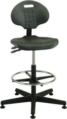 Bevco - 21 to 31" High Adjustable Height Swivel Stool - 27" Wide x 27" Deep, Polyurethane Seat, Black - A1 Tooling