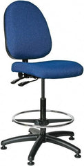 Bevco - 24 to 34" High Adjustable Height Swivel Stool - 27" Wide x 27" Deep, 100% Olefin Seat, Royal Blue - A1 Tooling