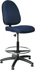 Bevco - 24 to 34" High Adjustable Height Swivel Stool - 27" Wide x 27" Deep, 100% Olefin Seat, Navy - A1 Tooling