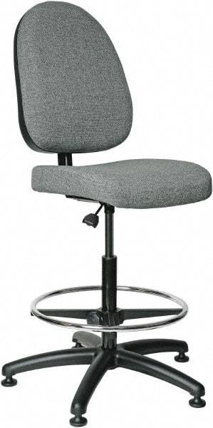 Bevco - 24 to 34" High Adjustable Height Swivel Stool - 27" Wide x 27" Deep, 100% Olefin Seat, Gray - A1 Tooling