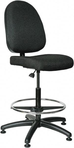 Bevco - 24 to 34" High Adjustable Height Swivel Stool - 27" Wide x 27" Deep, 100% Olefin Seat, Black - A1 Tooling