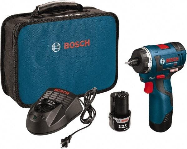 Bosch - 12 Volt 3/8" Chuck Pistol Grip Handle Cordless Drill - 0-400 & 0-1400 RPM, Reversible, 2 Lithium-Ion Batteries Included - A1 Tooling