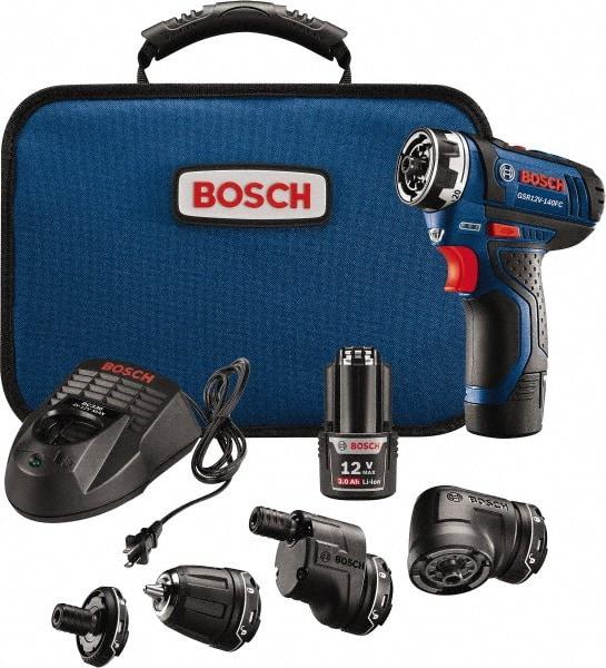 Bosch - 12 Volt 1/4" Chuck Pistol Grip Handle Cordless Drill - 0-400 & 0-1300 RPM, Reversible, 2 Lithium-Ion Batteries Included - A1 Tooling