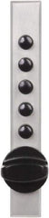 Kaba Access - 14 to 20 Gauge" Door Thickness, Satin Chrome Pushbutton Knob Lockset - 1 Code, Zamak3, Nonkey Override Cylinder - A1 Tooling