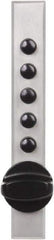 Kaba Access - 14 to 20 Gauge" Door Thickness, Satin Chrome Pushbutton Knob Lockset - 1 Code, Zamak3, Nonkey Override Cylinder - A1 Tooling