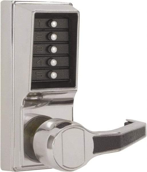 Kaba Access - Combination Entry Lever Lockset - 2-3/4" Back Set, No Cylinder, Zamak3, Satin Chrome Finish - A1 Tooling