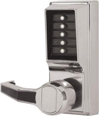 Kaba Access - Combination Entry Lever Lockset - 2-3/4" Back Set, Nonkey Override Cylinder, Zamak3, Satin Chrome Finish - A1 Tooling