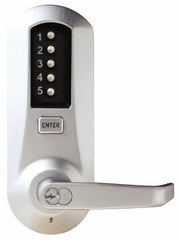 Kaba Access - Combination Entry Lever Lockset with Key Override - 2-3/4" Back Set, No Cylinder, Zamak3, Satin Chrome Finish - A1 Tooling