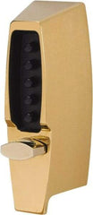 Kaba Access - 1-3/8 to 2-1/4" Door Thickness, Bright Brass Finish, Push Button Deadbolt - Nonhanded Handling, Combination Override, Keyless Cylinder - A1 Tooling